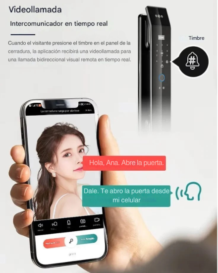 Imagen de Cerradura Inteligente Con Reconocimiento Facial Lk-3d Pro