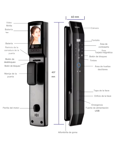 Imagen de Cerradura Inteligente Con Reconocimiento Facial Lk-3d Pro