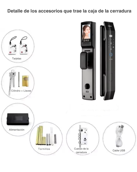 Imagen de Cerradura Inteligente Con Reconocimiento Facial Lk-3d Pro