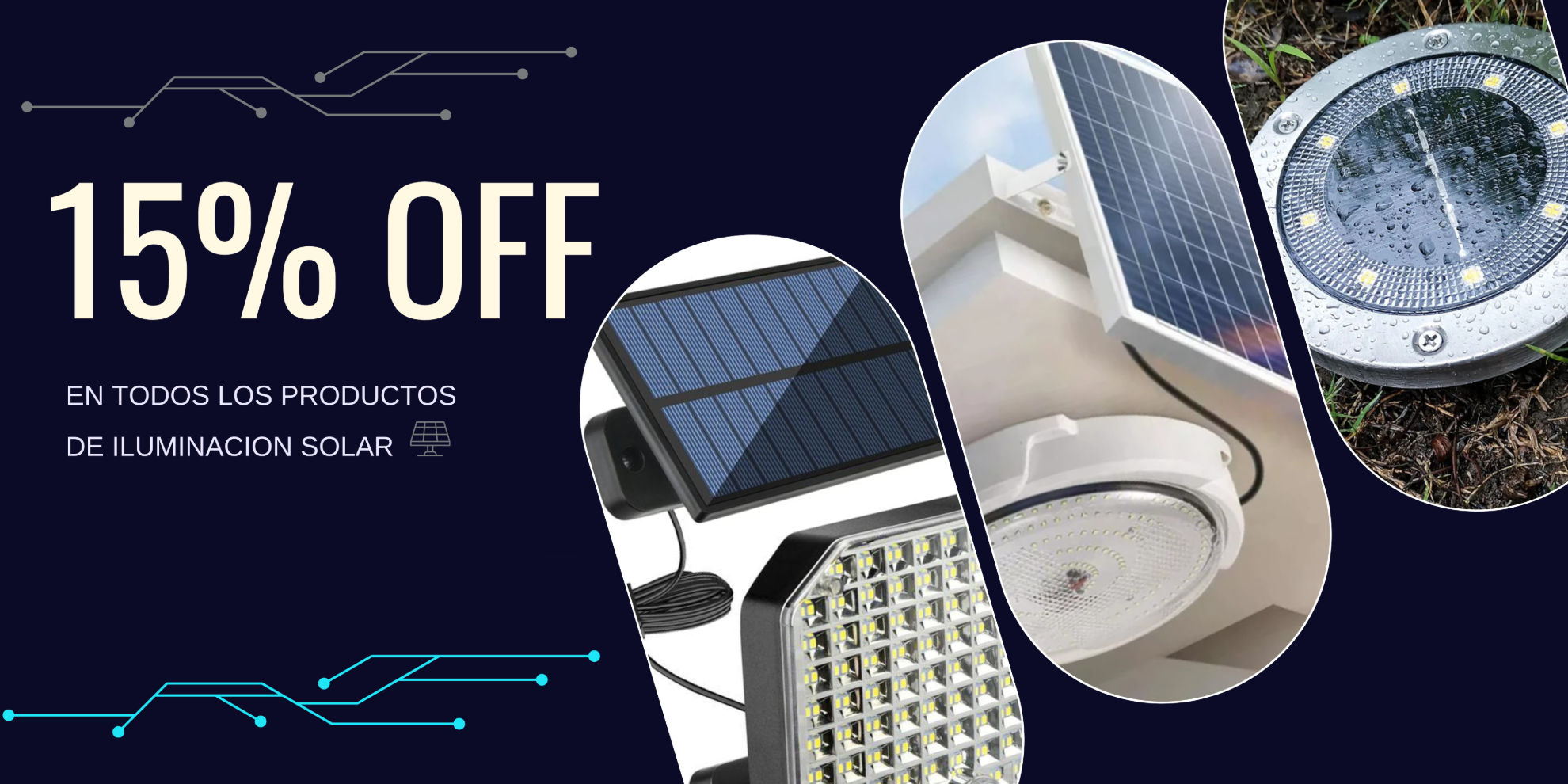 Iluminacion solar para exterior e interior de varios modelos