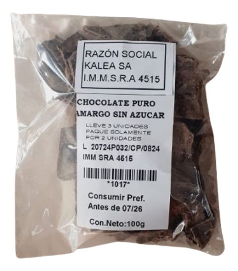 Imagen de Chocolate puro amargo sin azúcar 100 g