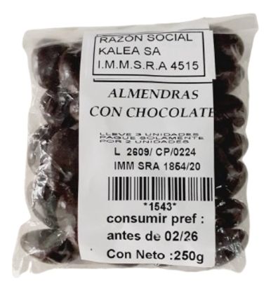 Imagen de Almendras con chocolate 250 gr