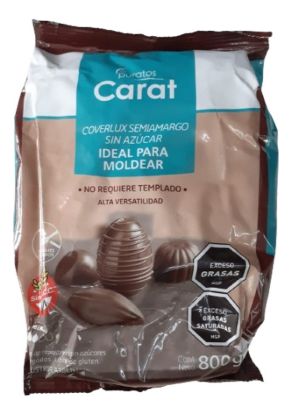 Imagen de Chocolate 50  sin azucar con edulcorante 800 g carat