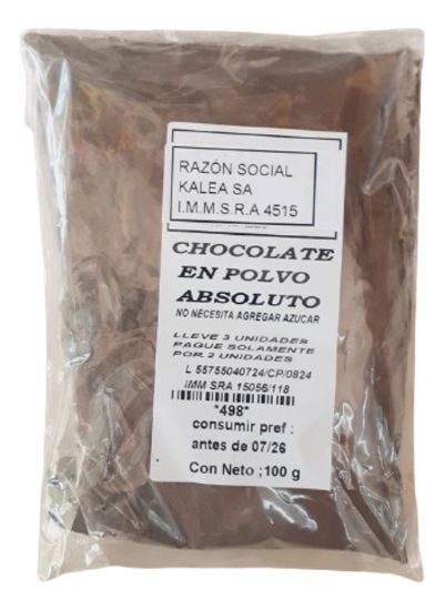 Imagen de Chocolate en polvo absoluto sin azúcar 100 g