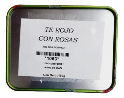 Imagen de Te chino en lata  rojo con rosas 150 g