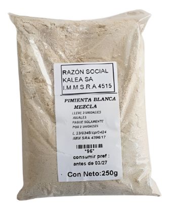 Imagen de Pimienta  blanca molida mezcla  250 g
