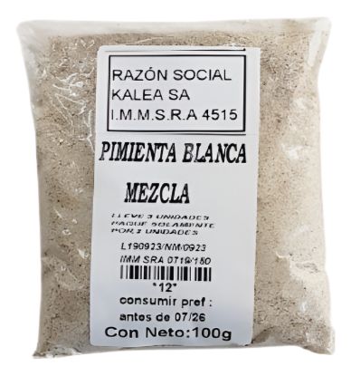 Imagen de Pimienta blanca molida mezcla 100 gr
