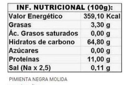 Imagen de Pimienta negra molida 1 kg