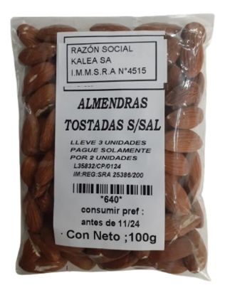 Imagen de Almendras tostadas sin sal 100 gr