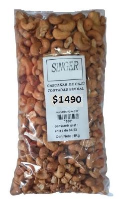Imagen de Castañas caju enteras tostadas sin sal  1kg
