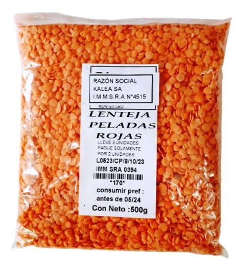 Imagen de Lentejas peladas Rojas 500 g