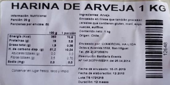 Imagen de Harina arvejas 250 gr