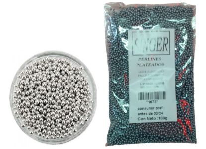 Imagen de Perlines plateados 100 g