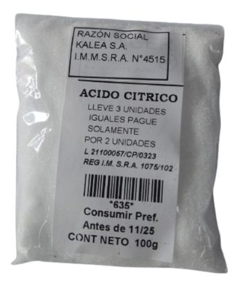 Imagen de Acido citrico 100 gr