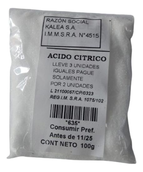 Imagen de Acido citrico 100 gr
