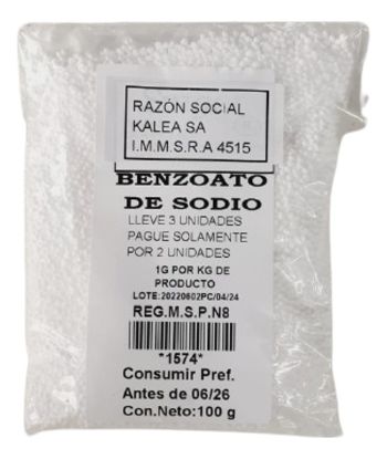Imagen de Benzoato de sodio 100 g