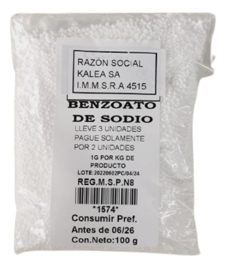 Imagen de Benzoato de sodio 100 g