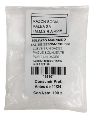 Imagen de Sulfato magnesio epsom inglesa 100 g
