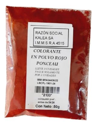 Imagen de Colorante en polvo rojo ponceau 50 gr