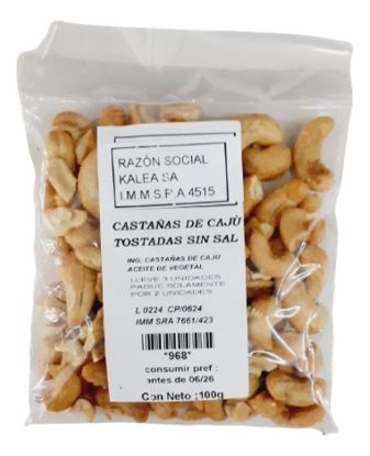 Imagen de Castañas caju enteras  tostadas sin sal 100 gr