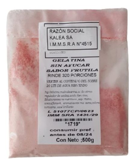 Imagen de Gelatina de frutilla sin azucar 320 porc. 500 gr