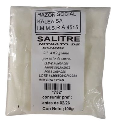 Imagen de Salitre nitrito  de sodio 100 gr