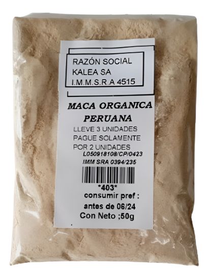 Imagen de Maca organica peruana 50 gr