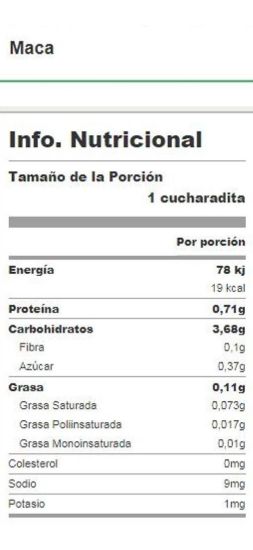 Imagen de Maca organica peruana 50 gr
