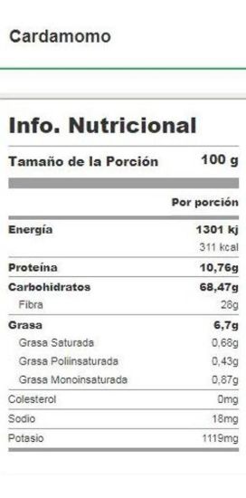 Imagen de Cardamomo elaichi negro pelado 25 gr