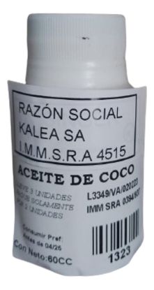 Mostrar detalles de Aceite de coco 60 ml Imagen de Aceite de coco 60 ml