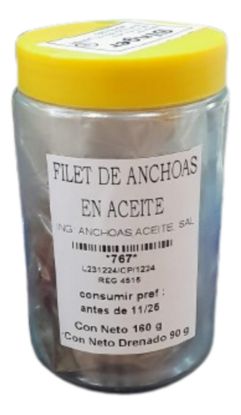 Imagen de Anchoas. peso neto 160 gr. peso drenado 90  gr