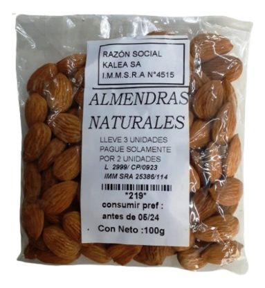Imagen de Almendras peladas  naturales 100 gr