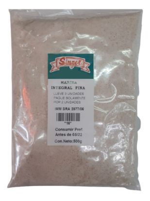 Mostrar detalles de Harina integral fina 500 gr Imagen de Harina integral fina 500 gr