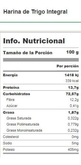Imagen de Harina integral fina 500 gr