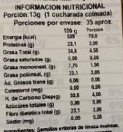 Imagen de Harina lino odcuro 500 gr