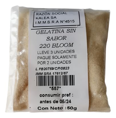 Imagen de Gelatina sin sabor 220 bloom 50 gr