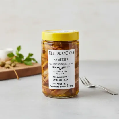 Imagen de Anchoas. peso neto 160 gr. peso drenado 90  gr