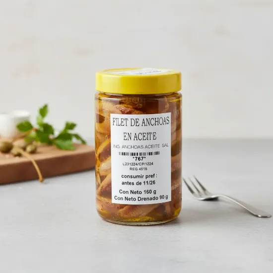 Imagen de Anchoas. peso neto 160 gr. peso drenado 90  gr