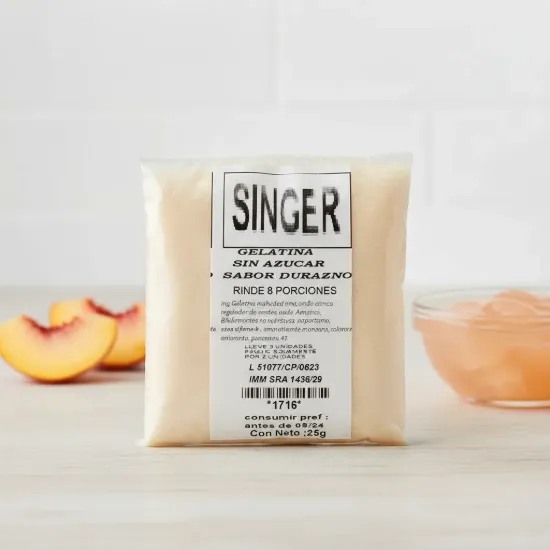 Imagen de Gelatina de durazno sin azucar 16 porc. 25 gr