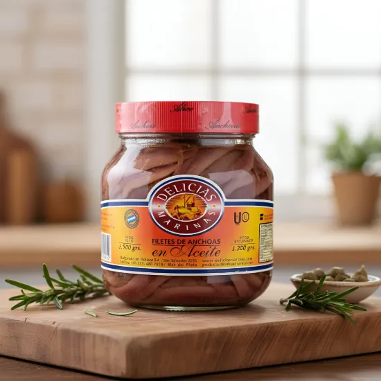 Imagen de Anchoas peso neto.1.5 kg. peso drenado 1.2 kg