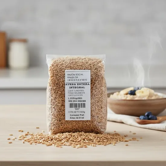 Imagen de Avena integral pelada- grano- entera  500  gr