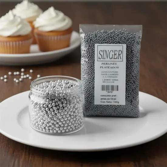 Imagen de Perlines plateados 100 g