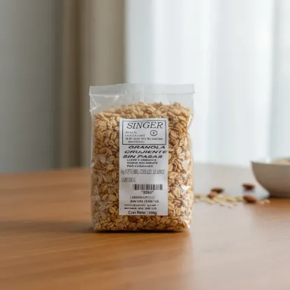Imagen de Granola crujiente sin pasas. avena, miel,cereales de arroz, almendras 100 gr
