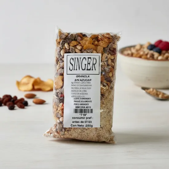 Imagen de Granola crujiente ain pasas.avena,miel,cereales de arroz,almendras 250 gr
