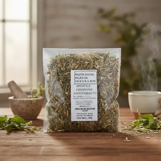 Imagen de Antitabaco, llantén,hypericum,menta,cedrón,sombra de toro, ginseng, 50 gr