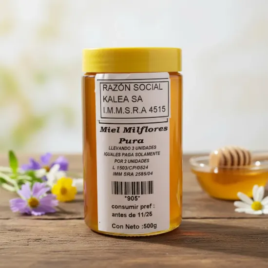 Imagen de Miel milflores c/propoleos al 20 %  500 gr