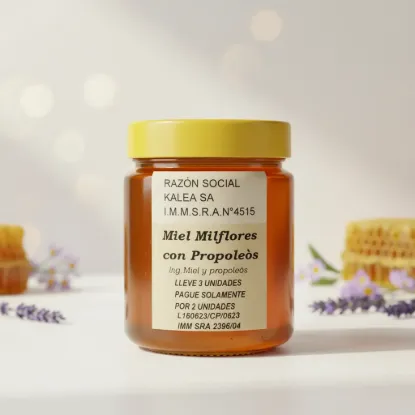 Imagen de Miel milflores  con propoleos al 20%  250 gr