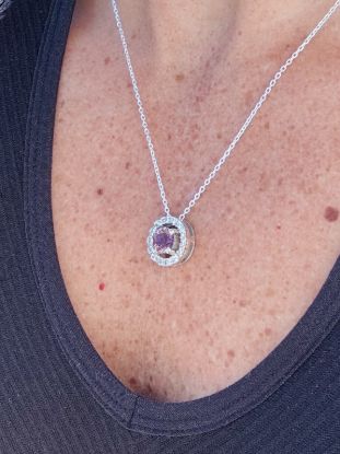 Imagen de Collar en Plata 925 con Dije de Ametrino y Circonias