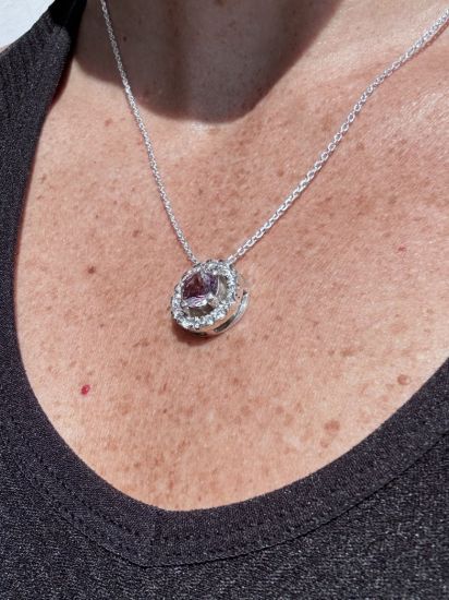Imagen de Collar en Plata 925 con Dije de Ametrino y Circonias