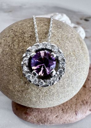 Imagen de Collar en Plata 925 con Dije de Ametrino y Circonias